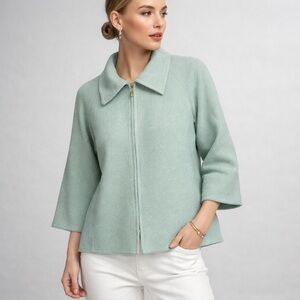 St. John Light Green Cape Jacket
